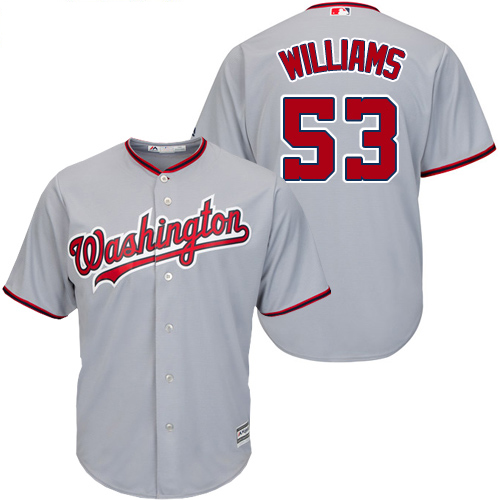 Washington Nationals #53 Austen Williams Grey New Cool Base Stitched Youth Jersey Youth