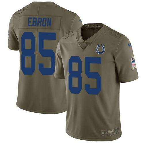 Indianapolis Colts #85 Eric Ebron Olive Youth Stitched Limited 2017 Salute to Service Jersey Youth