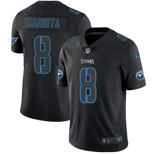 Tennessee Titans #8 Marcus Mariota Black Men's Stitched Limited Rush Impact Jersey Men's