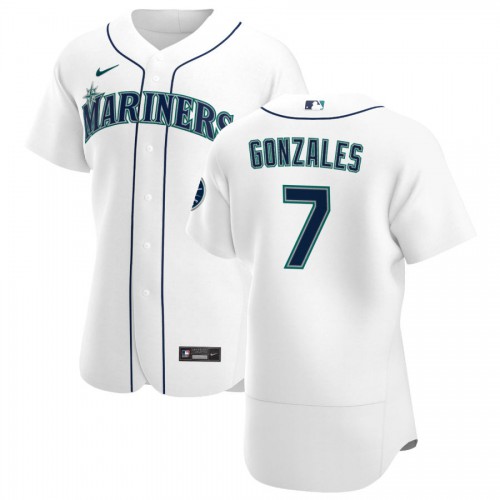 Seattle Seattle Mariners #7 Marco Gonzales Men's White Home 2020 Authentic Player Jersey Men's