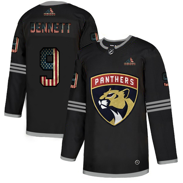 Florida Panthers #9 Sam Bennett Adidas Men's Black USA Flag Limited Jersey