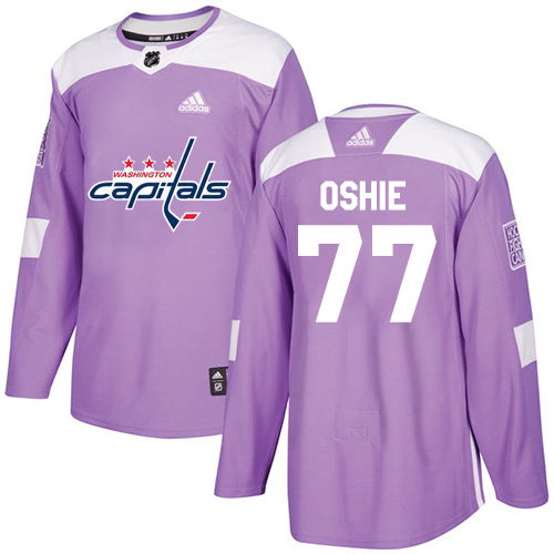 Adidas Washington Capitals #77 T.J. Oshie Purple Authentic Fights Cancer Stitched Youth Jersey Youth