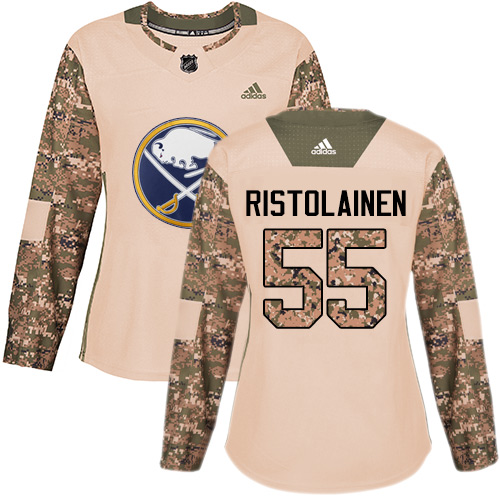 Adidas Buffalo Sabres #55 Rasmus Ristolainen Camo Authentic 2017 Veterans Day Women's Stitched Jersey Womens
