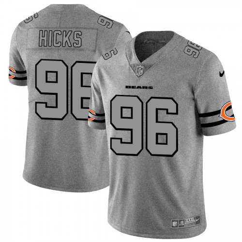 Chicago Chicago Bears #96 Akiem Hicks Men's Gray Gridiron II Vapor Untouchable Limited Jersey Men's