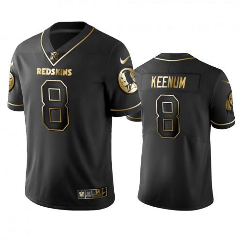 Washington Commanders #8 Case Keenum Men's Stitched Vapor Untouchable Limited Black Golden Jersey Men's
