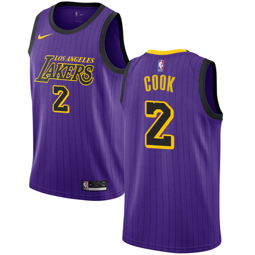 Los Angeles Lakers #2 Quinn Cook Purple Swingman City Edition 2018/19 Jersey Mens