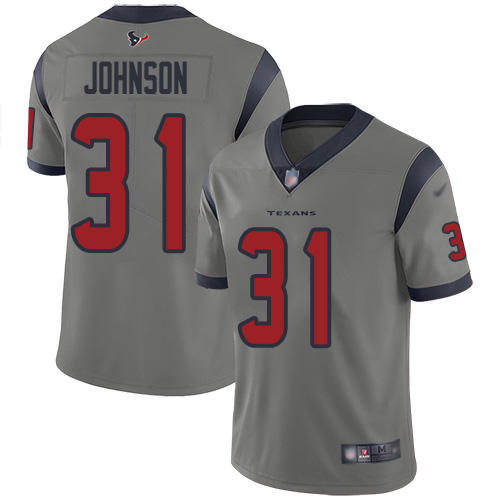 Houston Texans #31 David Johnson Gray Youth Stitched Limited Inverted Legend Jersey Youth