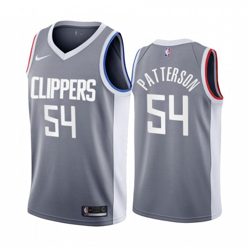 Los Angeles Los Angeles Clippers #54 Patrick Patterson Gray Womens Swingman 2020-21 Earned Edition Jersey Womens