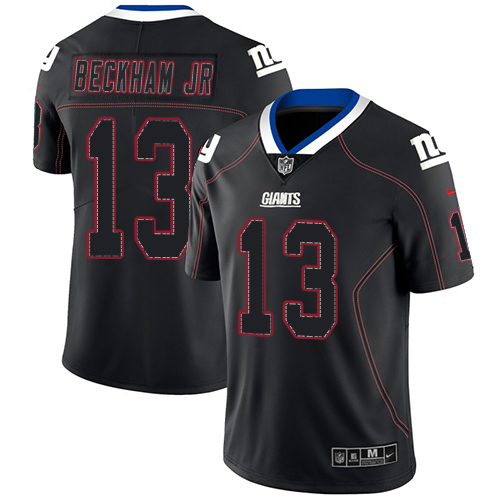 New York Giants #13 Odell Beckham Jr Lights Out Black Men's Stitched Limited Rush Jersey Men's