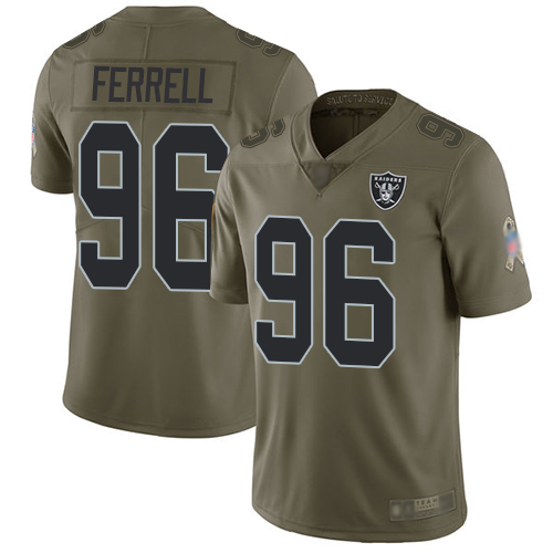Las Vegas Raiders #96 Clelin Ferrell Olive Men's Stitched Limited 2017 Salute To Service Jersey Men's