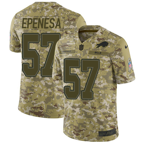 Buffalo Bills #57 A.J. Epenesas Camo Men's Stitched Limited 2018 Salute To Service Jersey Men's