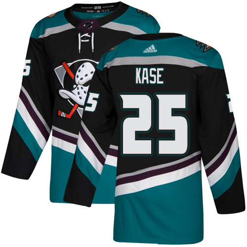 Adidas Anaheim Ducks #25 Ondrej Kase Black/Teal Alternate Authentic Youth Stitched Jersey Youth