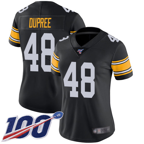 Pittsburgh Steelers #48 Bud Dupree Black Alternate Women's Stitched 100th Season Vapor Limited Jersey Womens
