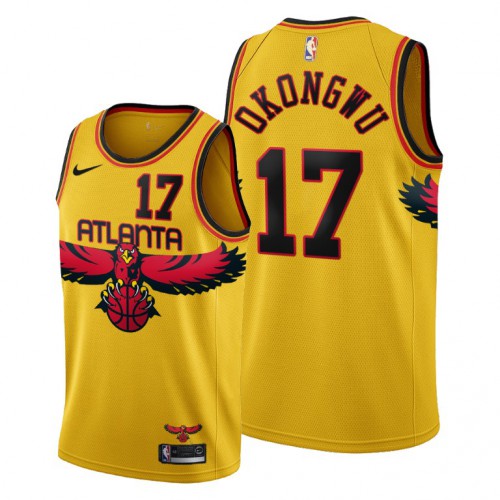 Atlanta Atlanta Hawks #17 Onyeka Okongwu Youth 2021-22 City Edition Gold Jersey Youth