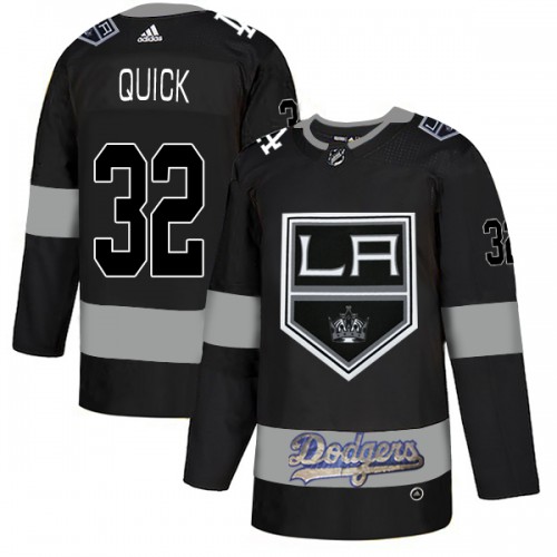 Adidas Los Angeles Kings X Dodgers #32 Jonathan Quick Black Authentic City Joint Name Stitched Jersey Men's