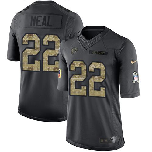 Atlanta Falcons #22 Keanu Neal Black Men's Stitched Limited 2016 Salute To Service Jersey Men's