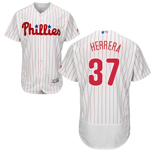 Philadelphia Phillies #37 Odubel Herrera White(Red Strip) Flexbase Authentic Collection Stitched Jersey Men's
