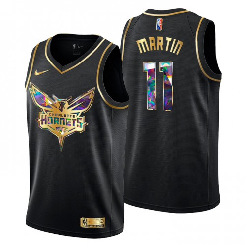 Charlotte Charlotte Hornets #11 Cody Martin Mens Golden Edition Diamond Logo 2021/22 Swingman Jersey - Black Mens