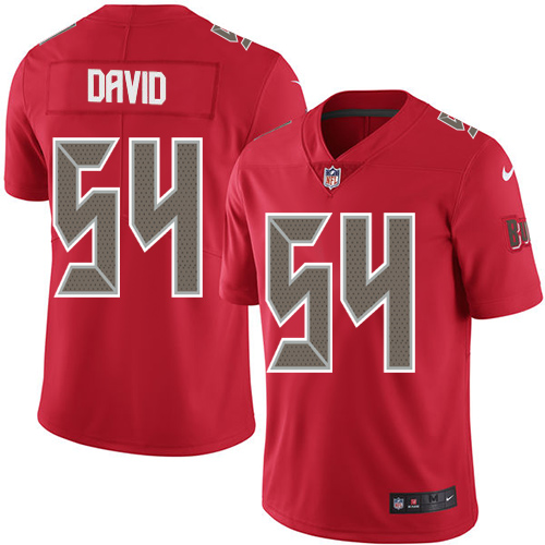 Buccaneers #54 Lavonte David Red Men's Stitched Limited Rush Jersey