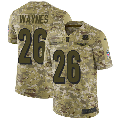 Cincinnati Bengals #26 Trae Waynes Camo Men's Stitched Limited 2018 Salute To Service Jersey Men's