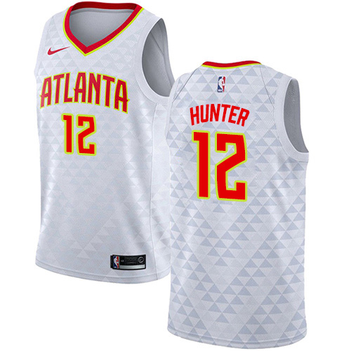 Atlanta Hawks #12 DeAndre Hunter White Swingman Association Edition Jersey Mens