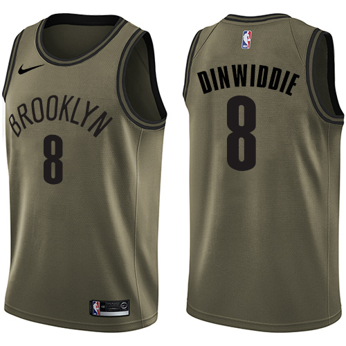 Brooklyn Nets #8 Spencer Dinwiddie Green Salute to Service Youth Swingman Jersey Youth
