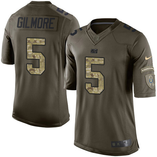 Colts #5 Stephon Gilmore Green Men's Stitched Limited 2015 Salute To Service Jersey