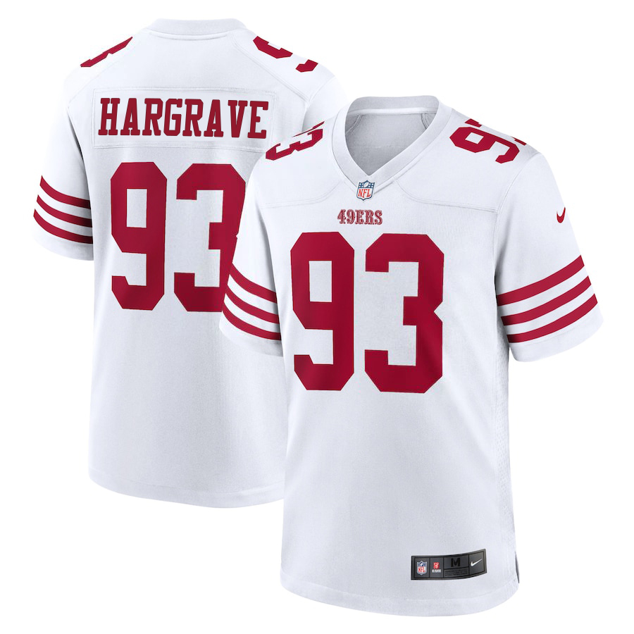 San Francisco 49ers #93 Javon Hargrave Men's 2022 Player Game Jersey - White