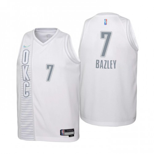 Oklahoma City Oklahoma City Thunder #7 Darius Bazley Youth White 2021/22 Swingman Jersey - City Edition Youth