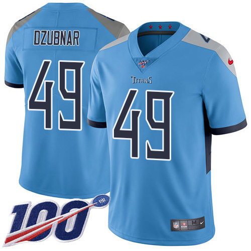 Tennessee Titans #49 Nick Dzubnar Light Blue Alternate Men's Stitched 100th Season Vapor Untouchable Limited Jersey Men's