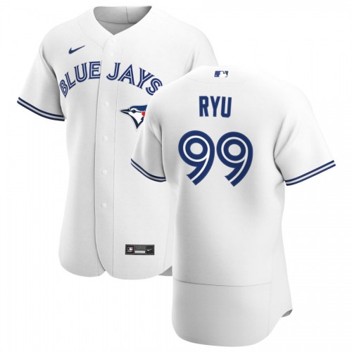 Toronto Toronto Blue Jays #99 Hyun Jin Ryu Men's White Home 2020 Authentic Player Jersey Men's