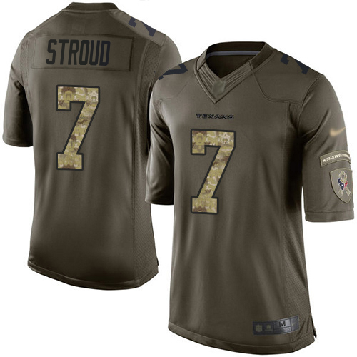 Texans #7 C.J. Stroud Green Youth Stitched Limited 2015 Salute To Service Jersey