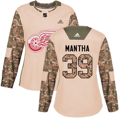 Adidas Detroit Red Wings #39 Anthony Mantha Camo Authentic 2017 Veterans Day Women's Stitched Jersey Womens