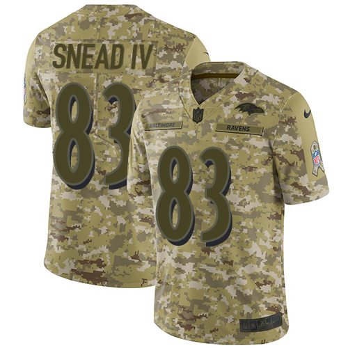 Baltimore Ravens #83 Willie Snead IV Camo Men's Stitched Limited 2018 Salute To Service Jersey Men's