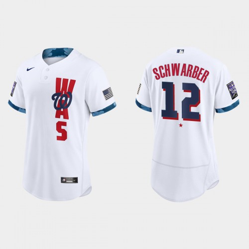 Washington Washington Nationals #12 Kyle Schwarber 2021 All Star Game Authentic White Jersey Men's