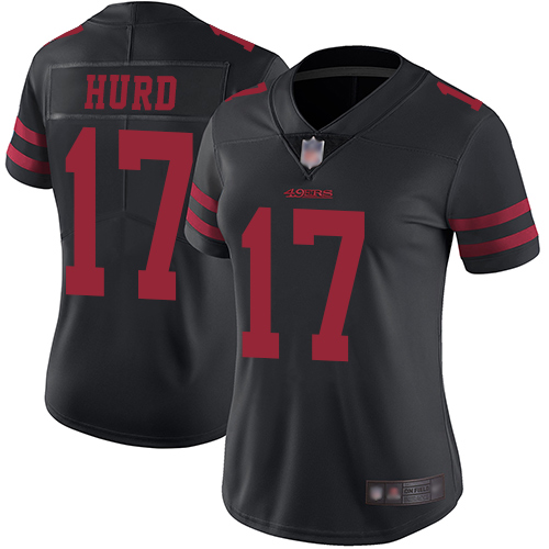 San Francisco 49ers #17 Jalen Hurd Black Alternate Women's Stitched Vapor Untouchable Limited Jersey Womens