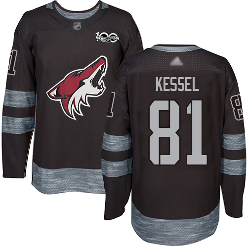 Adidas Arizona Coyotes #81 Phil Kessel Black 1917-2017 100th Anniversary Stitched Jersey Men's