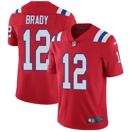 Patriots #12 Tom Brady Red Alternate Men's Stitched Vapor Untouchable Limited Jersey