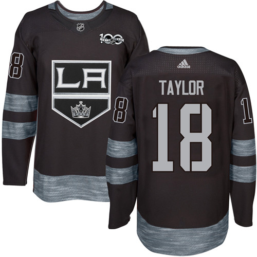 Adidas Los Angeles Kings #18 Dave Taylor Black 1917-2017 100th Anniversary Stitched Jersey Men's