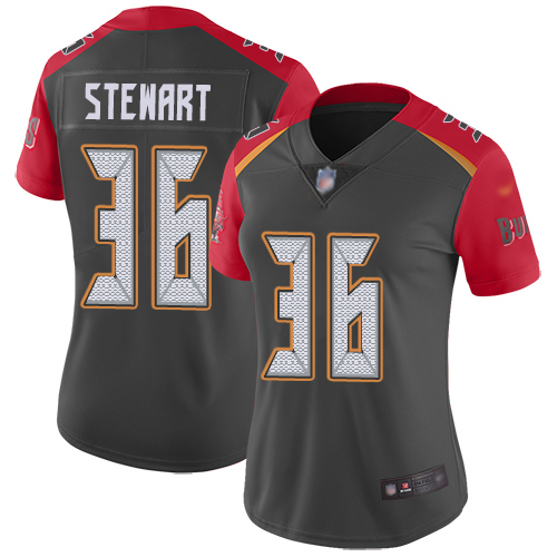 Tampa Bay Buccaneers #36 M.J. Stewart Gray Women's Stitched Limited Inverted Legend Jersey Womens