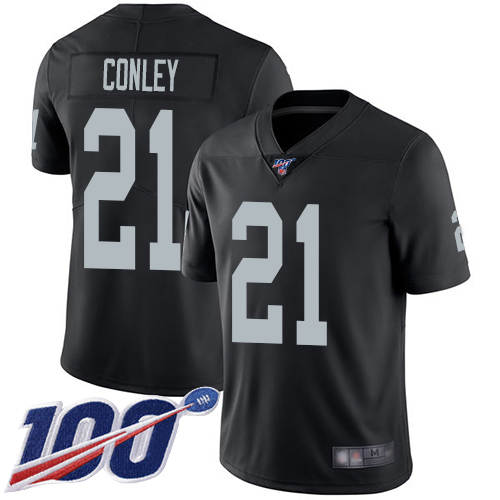 Las Vegas Raiders #21 Gareon Conley Black Team Color Men's Stitched 100th Season Vapor Limited Jersey Men's