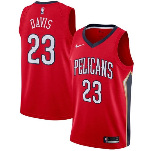 New Orleans Pelicans #23 Anthony Davis Red Womens Swingman Statement Edition Jersey Womens