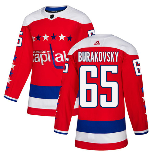 Adidas Washington Capitals #65 Andre Burakovsky Red Alternate Authentic Stitched Jersey Men's