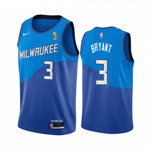 Milwaukee Bucks #3 Elijah Bryant Womens 2021 Finals Champions City Edition Jersey Blue Womens