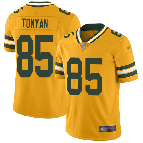 Green Bay Packers #85 Robert Tonyan Gold Men's Stitched Limited Inverted Legend Jersey Men's
