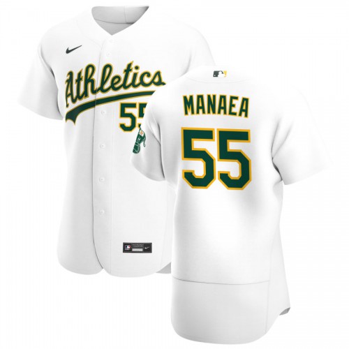 Oakland Oakland Athletics #55 Sean Manaea Men's White Home 2020 Authentic Player Jersey Men's