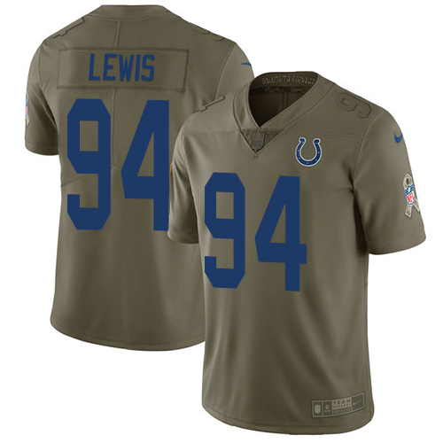 Indianapolis Colts #94 Tyquan Lewis Olive Men's Stitched Limited 2017 Salute to Service Jersey Men's