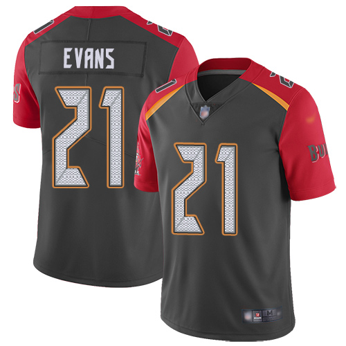 Tampa Bay Buccaneers #21 Justin Evans Gray Men's Stitched Limited Inverted Legend Jersey Men's