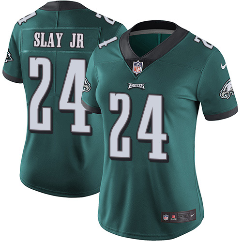 Philadelphia Eagles #24 Darius Slay Jr Green Team Color Women's Stitched Vapor Untouchable Limited Jersey Womens