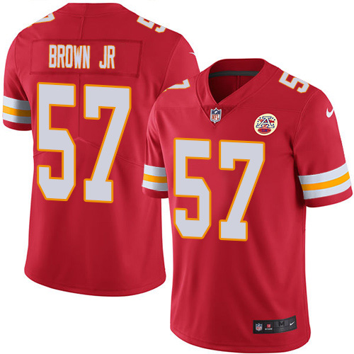 Kansas City Chiefs #57 Orlando Brown Jr. Red Team Color Youth Stitched Vapor Untouchable Limited Jersey Youth